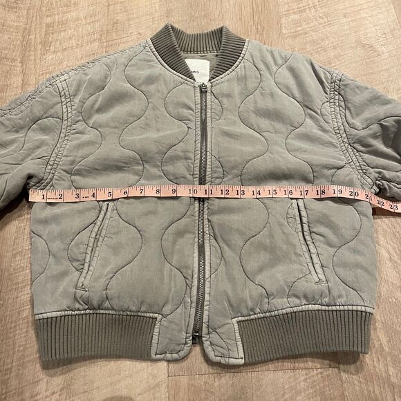 Mango gray quilted bomber jacket, size M - Picture 9 of 11